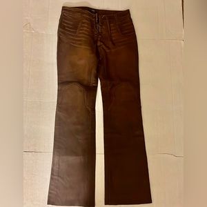 Women’s vintage lace up leather pants